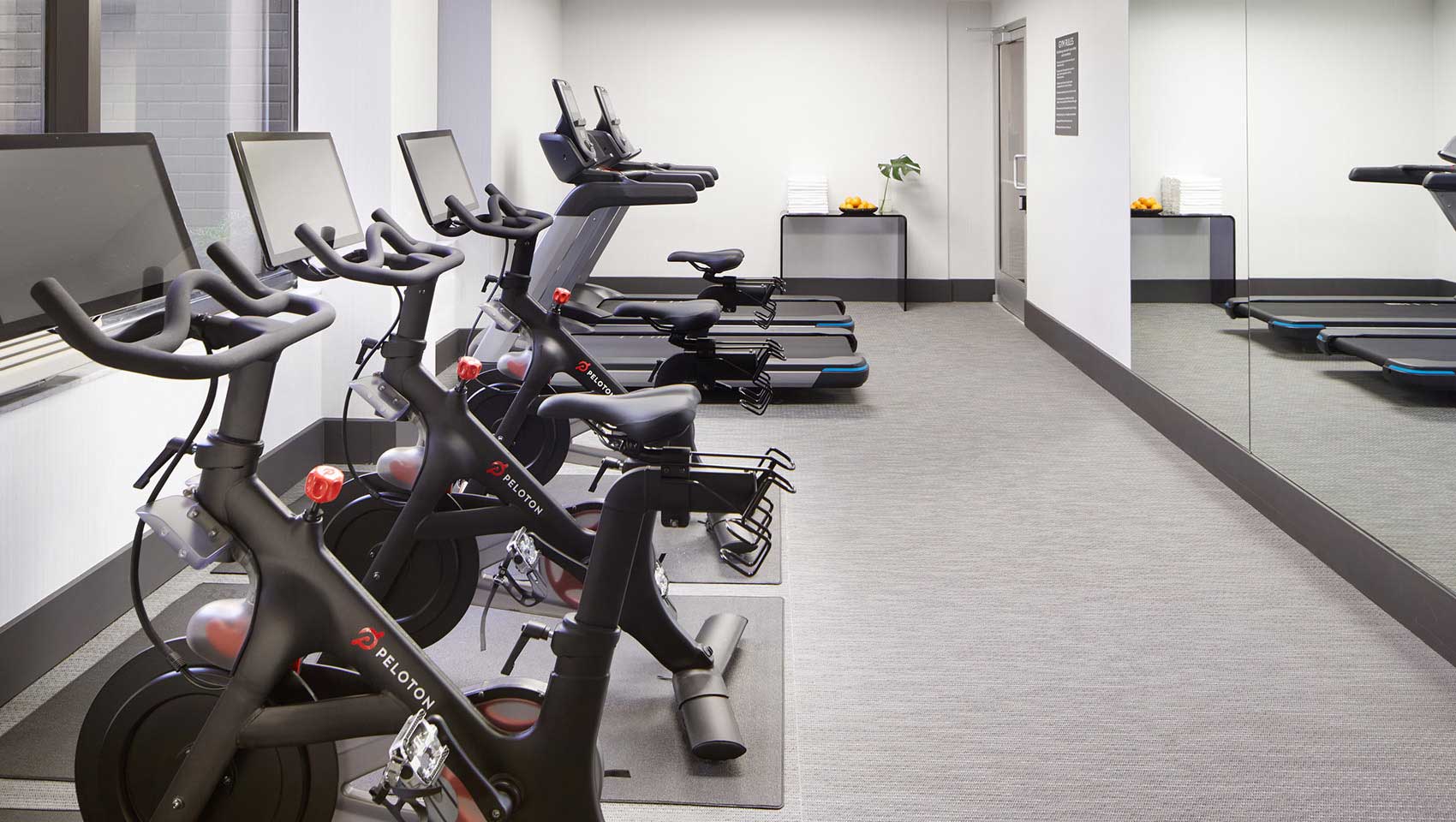 Machines in fitness center at Kimpton Alton Hotel