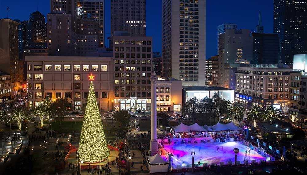 Union Square New Year’s tree in San Francisco