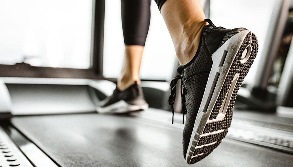 Running on treadmill