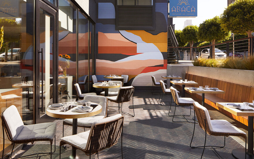 Outdoor seating at Abacá